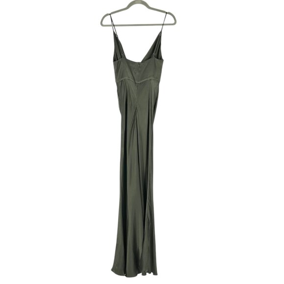 NWT Shona Joy La Lune Cross Draped Satin Maxi Dress in Forest - Picture 3 of 8